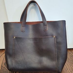 Portland Leather Medium Crossbody Tote Coldbrew